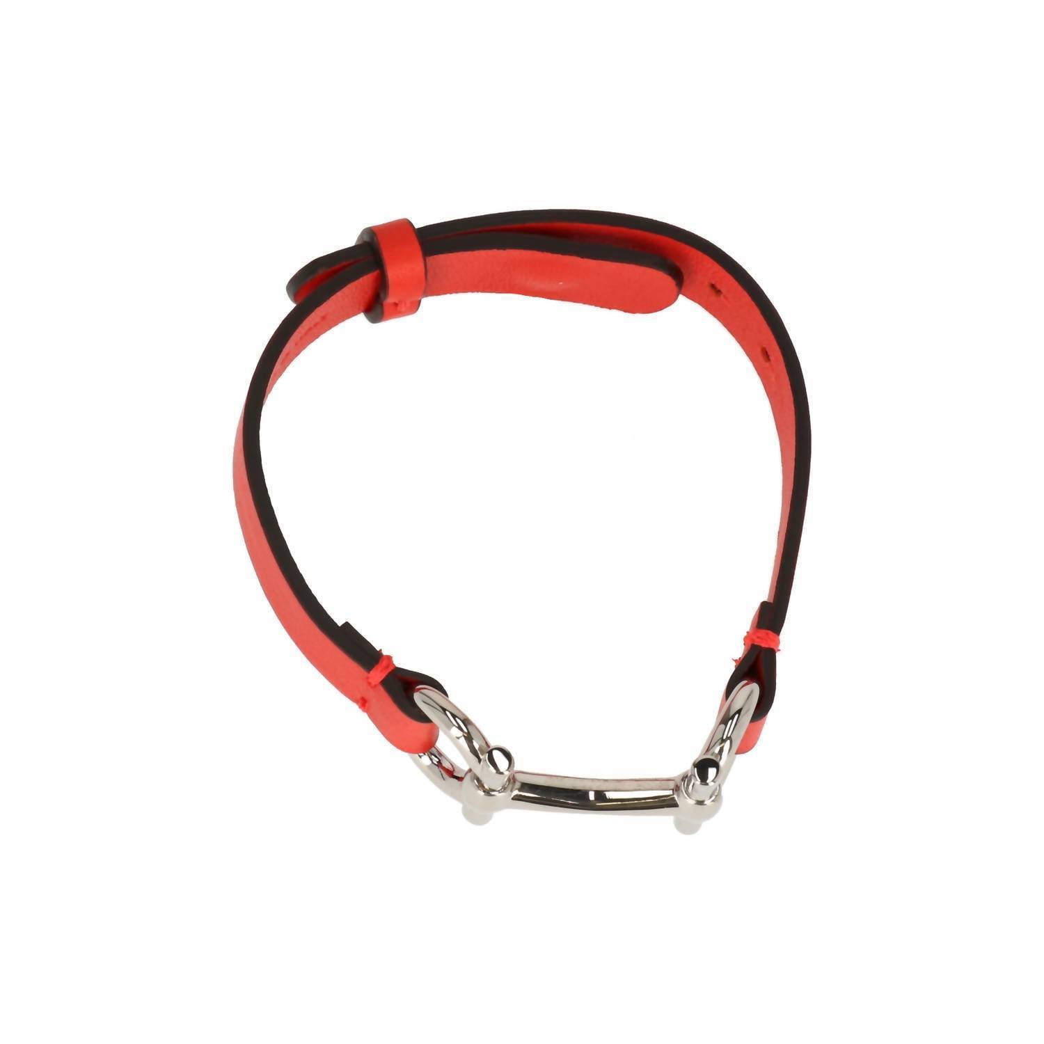 New Salvatore Ferragamo Men's Premium Leather Bracelet In Red
